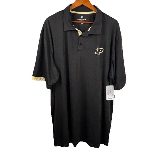 NWT Men's Colosseum Purdue Boilermakers Big & Tall Polo 3XT Black Tall New - Picture 1 of 7
